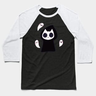 Cute Grim reaper cat and ghosts Baseball T-Shirt